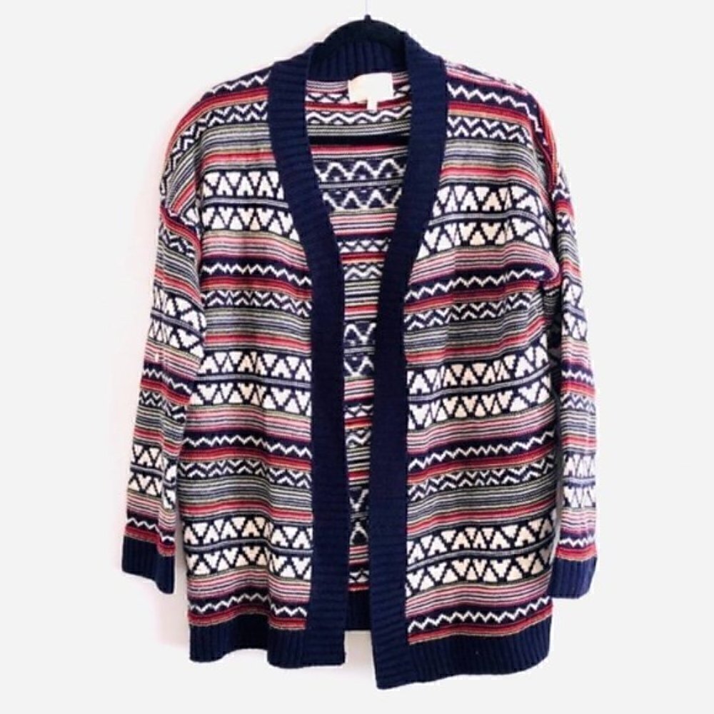 skies are blue Cardigan S Oversized Grandpa Bohemian Patterned Vintage Inspired